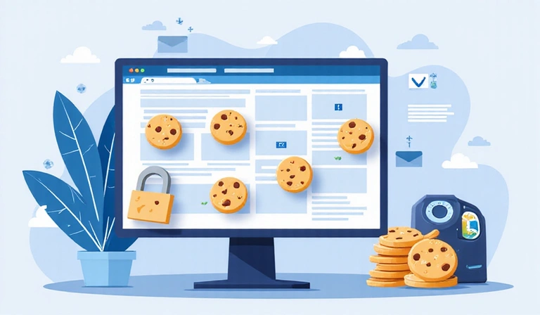 Illustration of browser cookies being stored on a computer